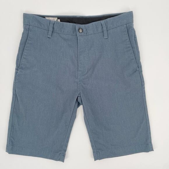 Volcom Chino Shorts 28 Mens Gray Blue Casual True To This Pockets Skateboarding - Picture 1 of 9